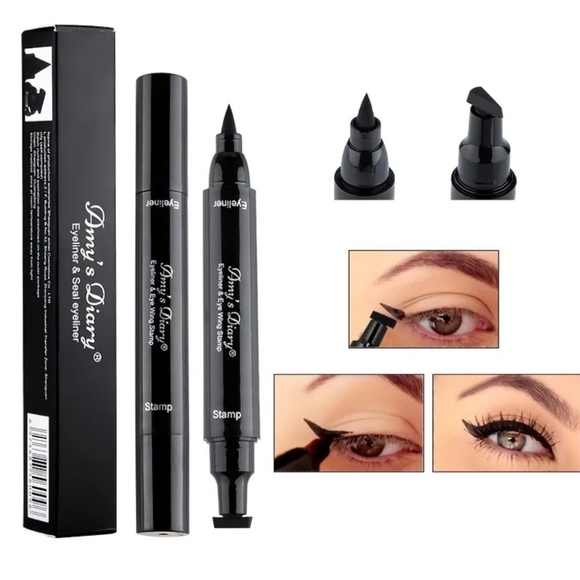 BNIB》Waterproof Double Sided Eyeliner 🐱 Stamp & Line Perfect Cat Eye EyeLiner - Picture 6 of 7